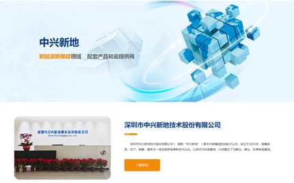 深圳網(wǎng)站建設(shè)案例：深圳市中興新地技術(shù)股份有限公司